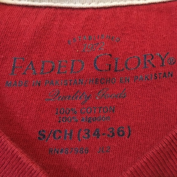 Faded Glory Thermal Long Sleeve Shirt Red - Picture 2 of 4